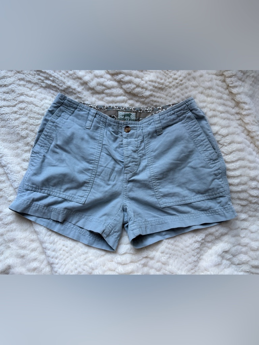 Horny Toad Women's Pale Blue Corduroy Casual Cotton Shorts